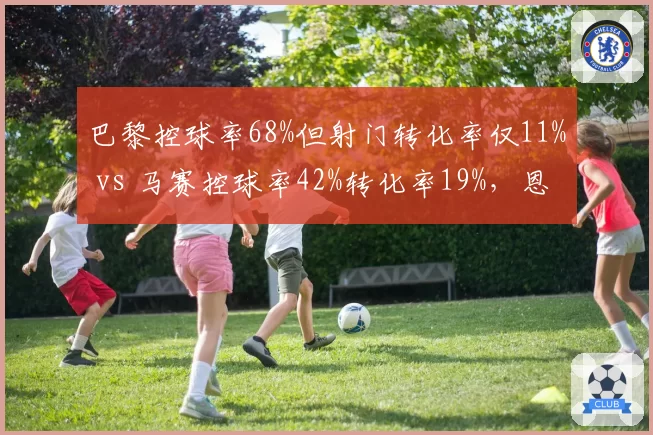 巴黎控球率68%但射门转化率仅11% vs 马赛控球率42%转化率19%，恩里克效率之殇